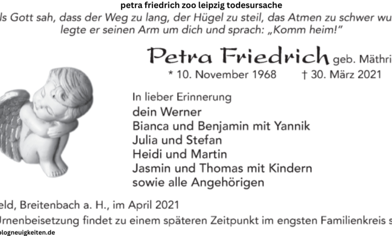 petra friedrich zoo leipzig todesursache